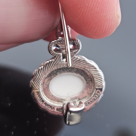 Judith Ripka 925 Sterling Silver White Quartz Drop Earrings 12x15mm - Picture 9 of 10